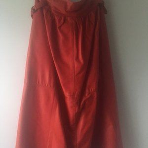 Red Italian leather skirt by Legendary Fashions